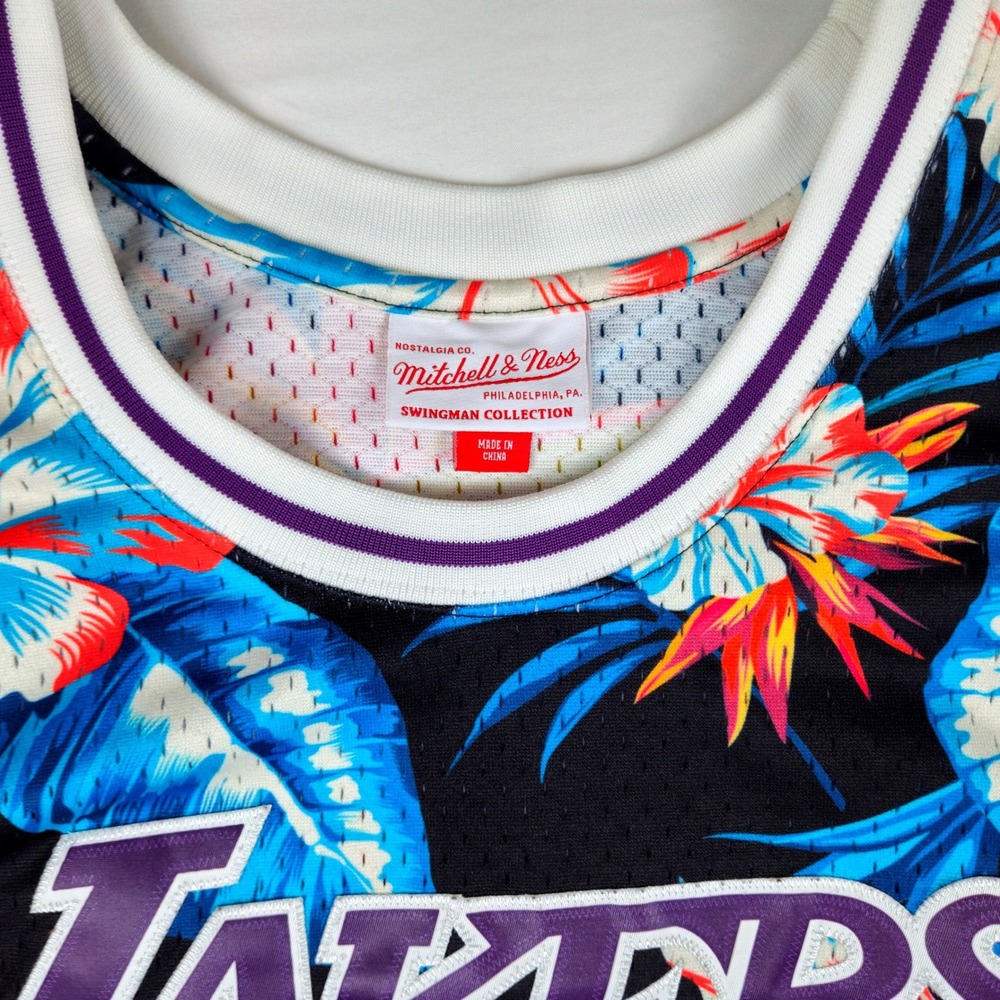 Crooks & Castles Mens Mesh Basketball Jersey Floral Tropical White Blue Size L - Picture 2 of 11